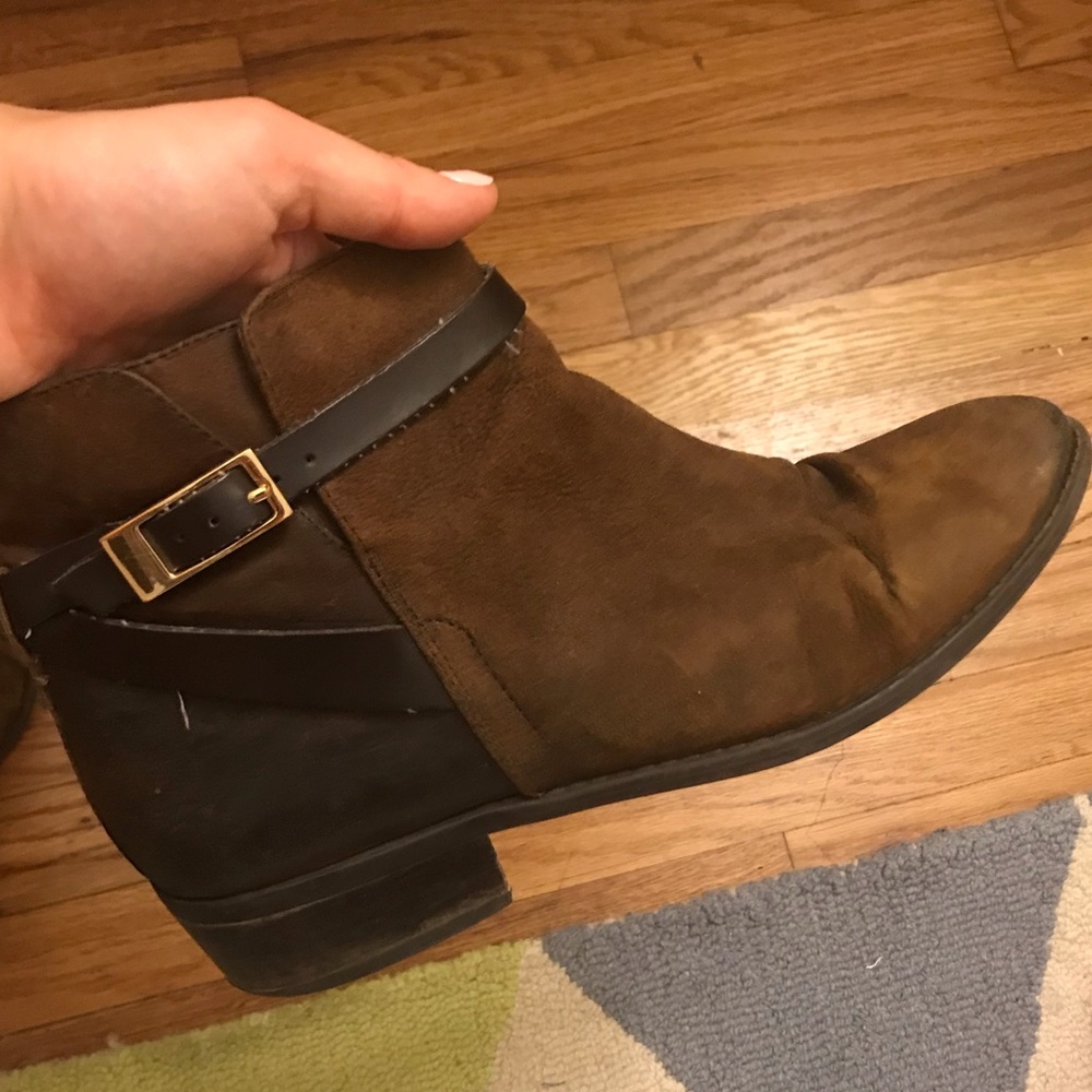 Brown Suede Franco Sarto Booties